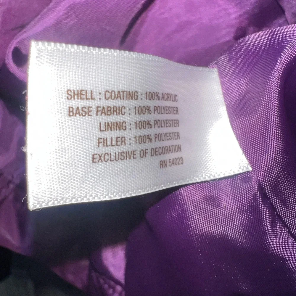 Old Navy Kids Purple Quilted Puffer Jacket Snowflake Logo 6-12 Months